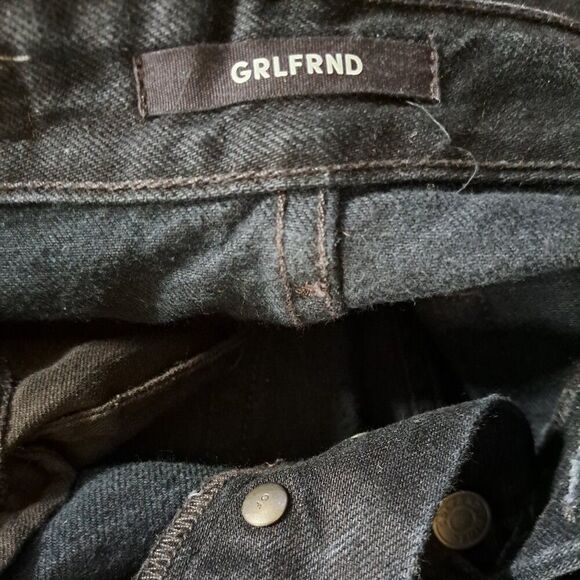 GRLFRND Women's Devon Boyfriend Black Jeans Button Fly High Waist  Sz 26 - Picture 6 of 8